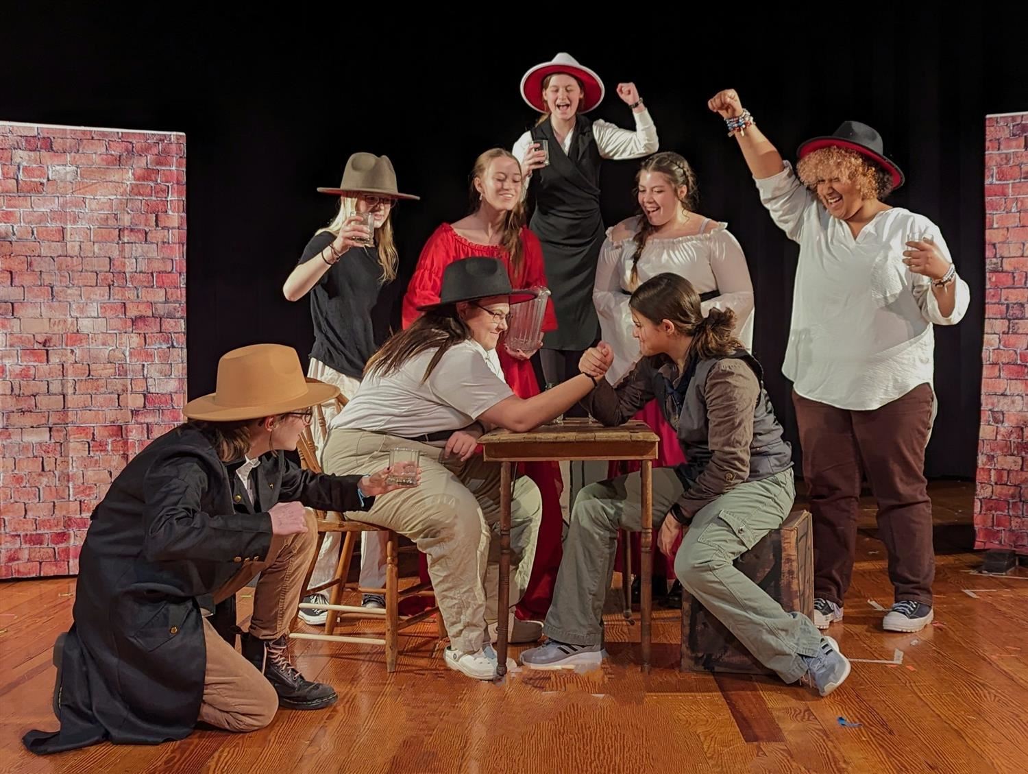 Oliver, Jr cast on stage Oliver, Jr cast on stage